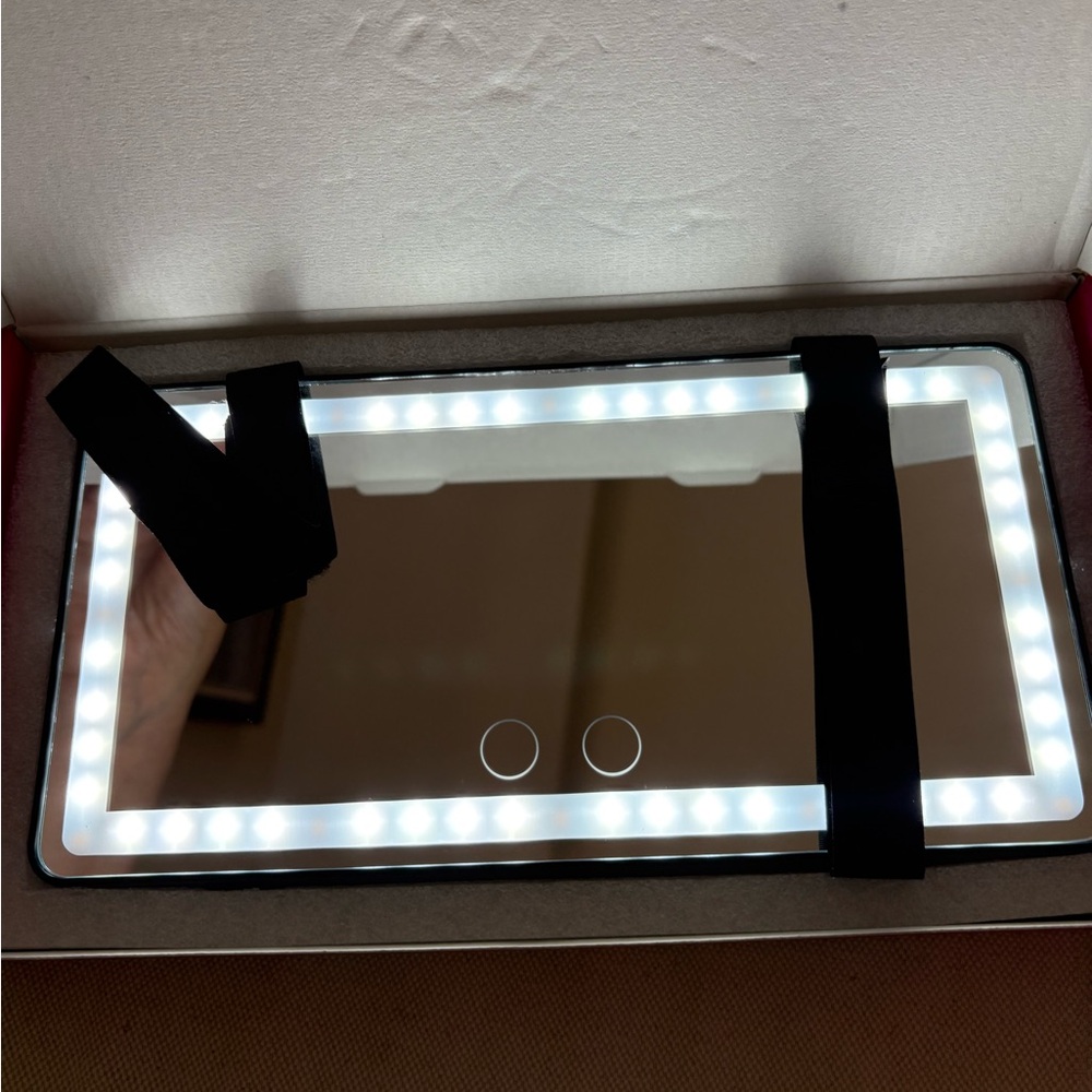 Car Sun Visor LED Vanity Mirror with Adjustable Straps